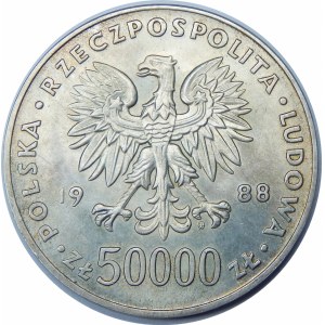 DESTRUKT 50000 Złotych Piłsudski 1988 - Srebro