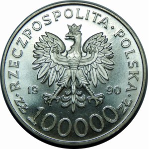 100000 Złotych Solidarność 1990 - Srebro