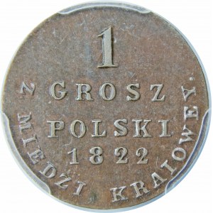 Królestwo Polskie, 1 grosz polski 1822 – Z MIEDZI KRAIOWEY – super