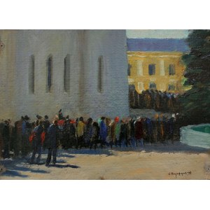 Sergiej Nikiforow (1920-2005), Kolejka po wodę święconą w Zagorsku (1998)