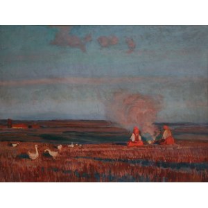 Henryk Szczyglinski (1881-1944), Geese by the fire