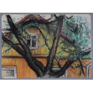 Janina Muszanka - Łakomska (1920-1982), Drzewo przed domem