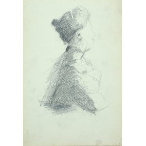Włodzimierz Tetmajer (1861 - 1923), Popiersie kobiety ujęte z prawego profilu - szkic, 1907