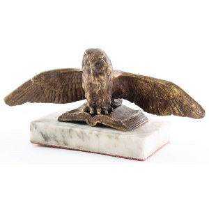 SOWA - PRZYCISK DO PAPIERU, XIX/XX w.