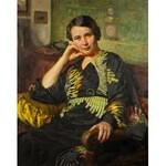 Bolesław Barbacki (1891-1941), Portret kobiety w kimonie, 1938 r