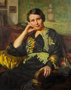 Bolesław Barbacki (1891-1941), Portret kobiety w kimonie, 1938 r