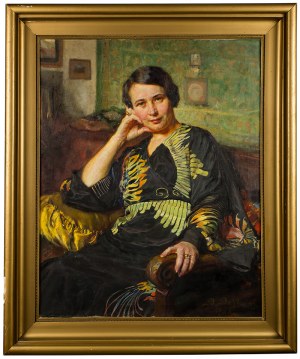 Bolesław Barbacki (1891-1941), Portret kobiety w kimonie, 1938 r