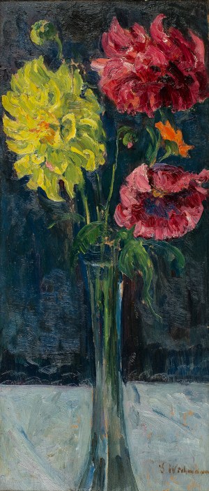 Georg Wichmann (1876 Lwówek Śląski - 1944 Szklarska Poręba), Kwiaty w szklanym wazonie