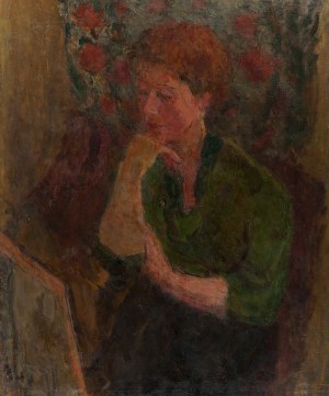 Eugeniusz Eibisch (1896 Lublin - 1987 Warszawa), Portret kobiety podpartej na dłoni