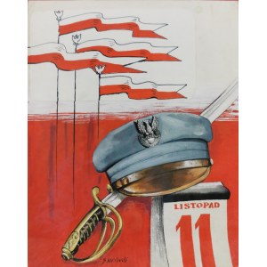 Bogdan WRÓBLEWSKI (1931-2017), Listopad 11 - Projekt plakatu  z okazji Święta Niepodległości
