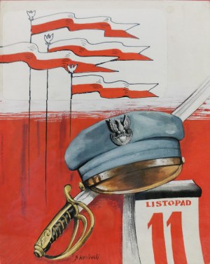 Bogdan WRÓBLEWSKI (1931-2017), Listopad 11 - Projekt plakatu  z okazji Święta Niepodległości