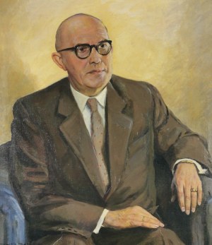 Martin BATZOU (XX w.), Mężczyzna w okularach [Oskar Lange?], 1953