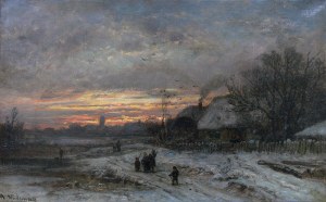 Adolf Stademann (1824 Monachium - 1895 tamże), Pejzaż zimowy