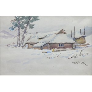 Karol Kossak (1896 Lwów-1975 Ciechocinek), Chaty w śniegu