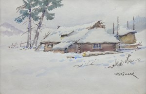 Karol Kossak (1896 Lwów-1975 Ciechocinek), Chaty w śniegu