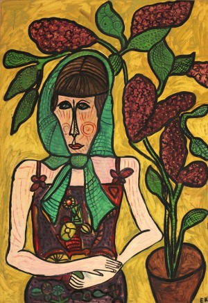 Ewa Kuryluk, Autoportret z kwiatami
