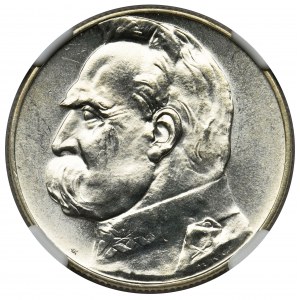 Piłsudski, 5 złotych 1935 - NGC MS63