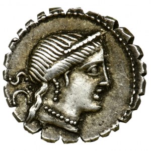 Republika Rzymska, C. Naevius Balbus, Denar serratus
