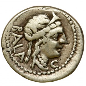 Roman Republic, Allius Bala, Denarius - VERY RARE