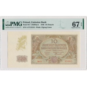 10 złotych 1940 - A - PMG 67 EPQ - ceniona pierwsza seria
