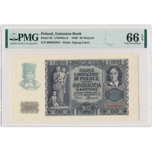 20 złotych 1940 - B - PMG 66 EPQ