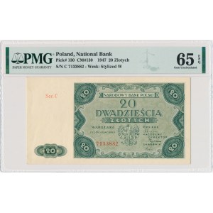 20 złotych 1947 - C - PMG 65 EPQ