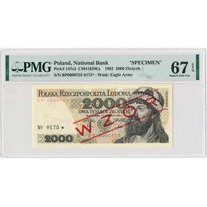 2.000 złotych 1982 - WZÓR - BP 0000755 No. 0175 - PMG 67 EPQ