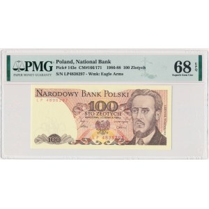 100 złotych 1986 - LP - PMG 68 EPQ - pierwsza seria rocznika
