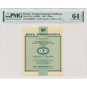 Pewex 1 dolar 1960 - Cd - z klauzulą - PMG 64 EPQ