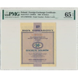 Pewex 10 dolarów 1960 - Cf - z klauzulą - PMG 65 EPQ