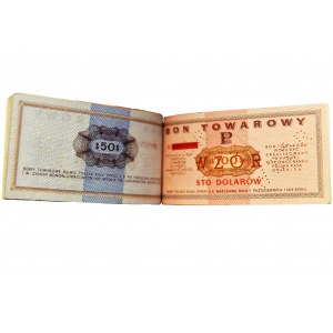 Pewex, Oryginalna książeczka WZORÓW - 1 cent - 100 dolarów 1969 z czerwonym zadrukiem - DUŻA RZADKOŚĆ