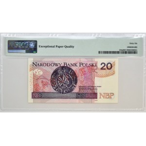 20 złotych 2012 - WZÓR Nr 0096 - AA 0000000 - PMG 66 EPQ