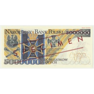 5 milionów złotych 1995 WZÓR - JP 0000000 - seria od Janusz Parchimowicz