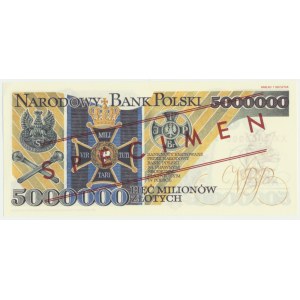 5 milionów złotych 1995 WZÓR - XX 0000000 -