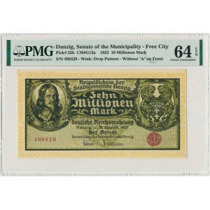 Danzig 10 milion mark 1923 - without series designation - PMG 64 EPQ