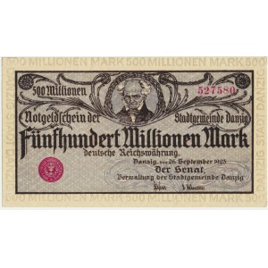 Danzig 500 milion mark 1923 - gray purple print