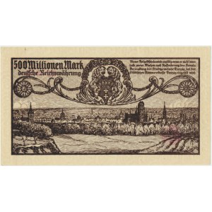 Gdańsk 500 milionów marek 1923 - druk szarofioletowy