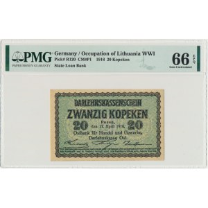 Posen 20 kopecks 1916 - PMG 66 EPQ