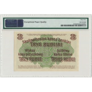 Posen 3 rubles 1916 - U - short clause - PMG 65 EPQ