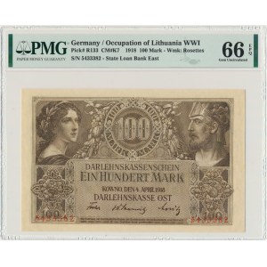 Kowno 100 marek 1918 - PMG 66 EPQ - OKAZOWY