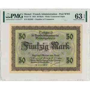 Memel, 50 mark 1922 - PMG 63 EPQ