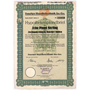 Gdańsk, Danziger Hypothekenbank AG, 7% list zastawny 1930, seria XXXV, 10 funtów