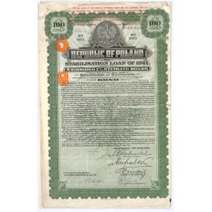 7% pożyczka stabilizacyjna 1927, obligacja 100 funtów