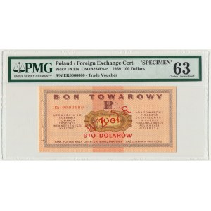 Pewex, Komplet WZORÓW od 1 centa do 100 dolarów 1969 - Wszystkie w PMG