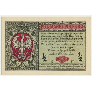 1/2 marki 1916 Jenerał - A - numerator czerwony