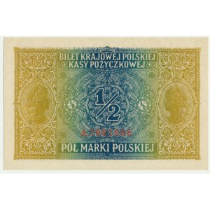 1/2 marki 1916 Jenerał - A - numerator czerwony