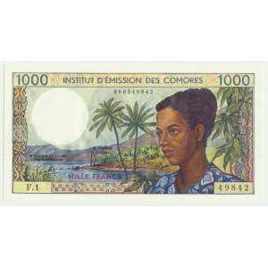 Comores, 1.000 francs 1950