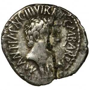 Roman Republic, Marc Antony and Octavian, Denarius - RARE