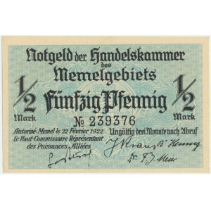 Memel (Kłajpeda) 1/2 marki 1922