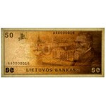 Lithuania, 50 litu 1991 - AA 0000016 - LOW SERIAL NUMBER